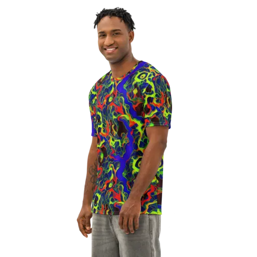 Lucid Static on a Men's Cotton Crew Neck T-Shirt