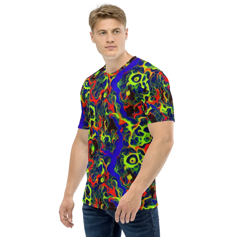 Lucid Static on Men's Crew Neck T-Shirt — Left