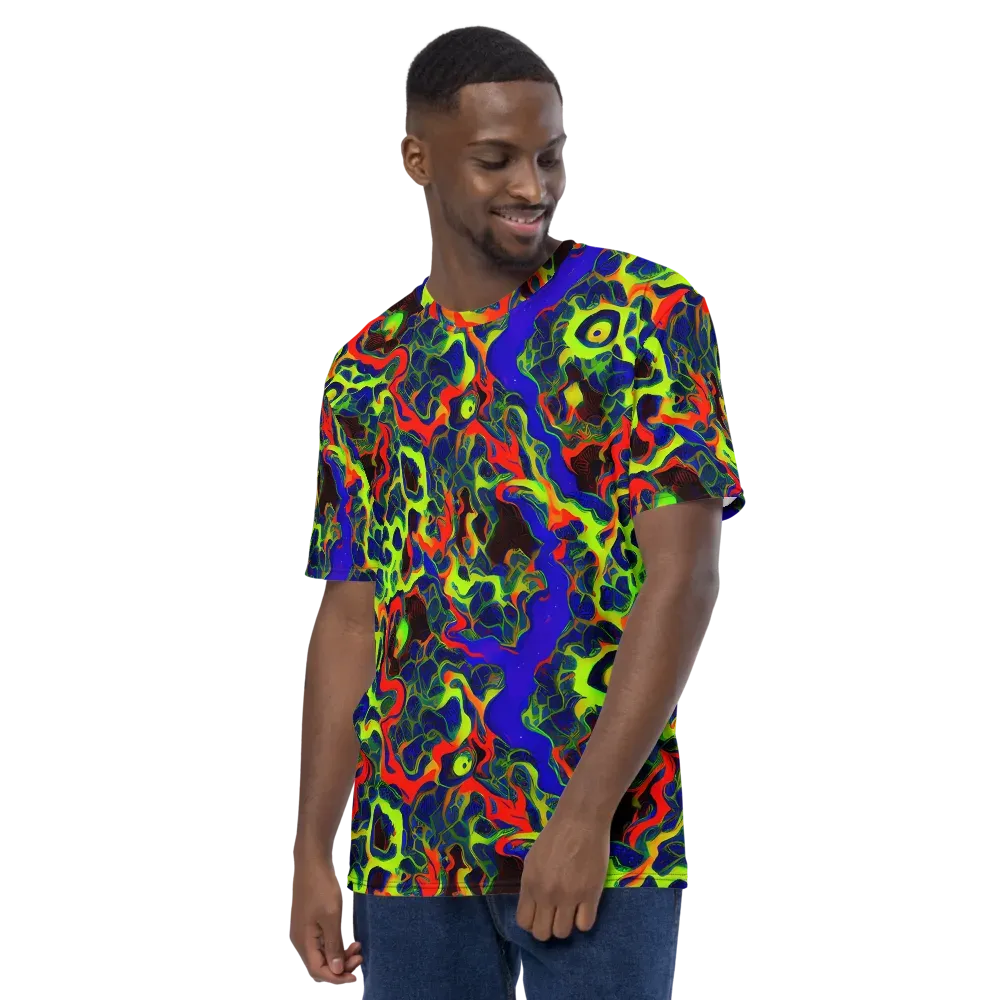 Lucid Static on Men's Crew Neck T-Shirt — Left