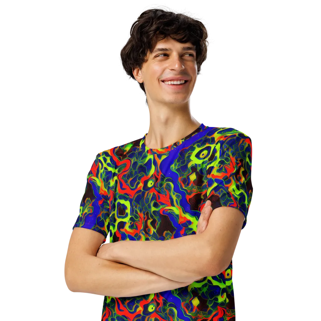 Lucid Static on Men's Crew Neck T-Shirt — Left Front
