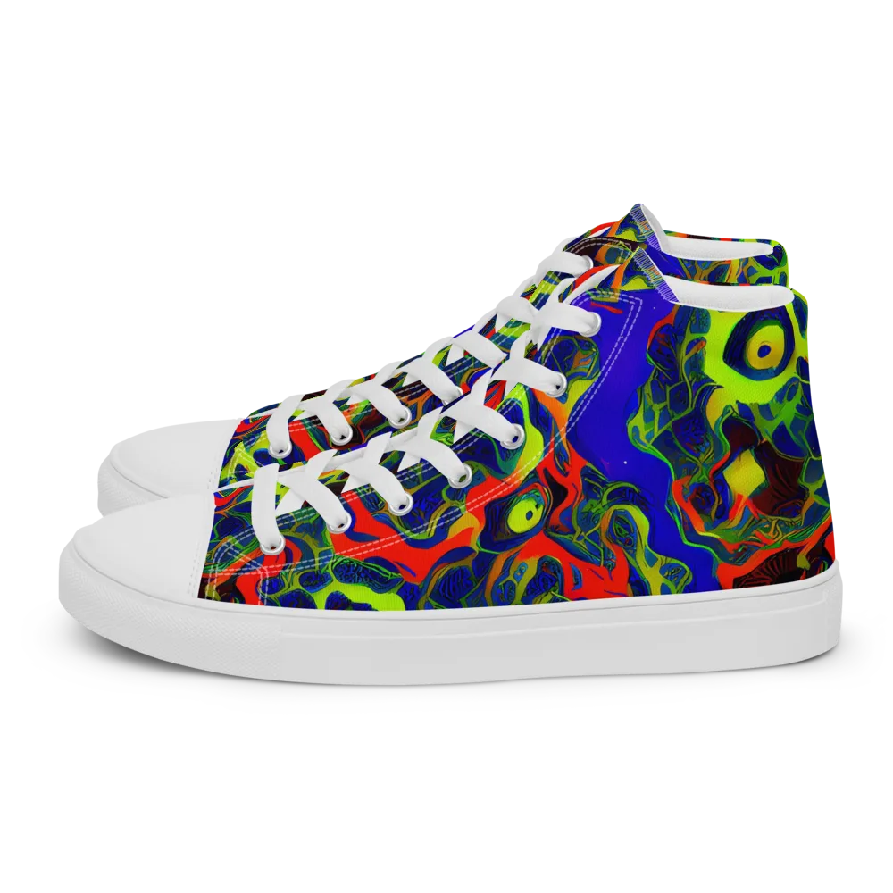 Lucid Static on Men's High Top Canvas Shoes — Left