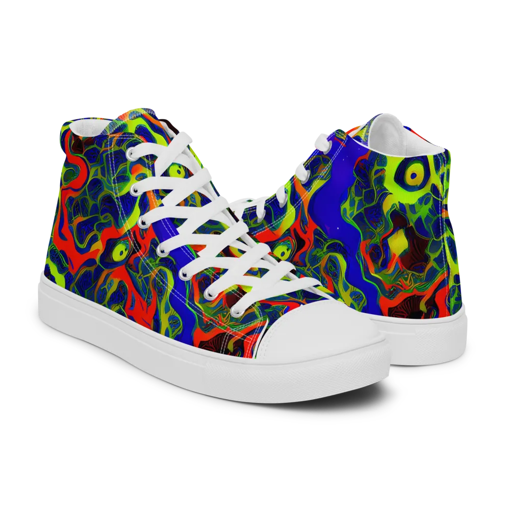 Lucid Static on Men's High Top Canvas Shoes — Right