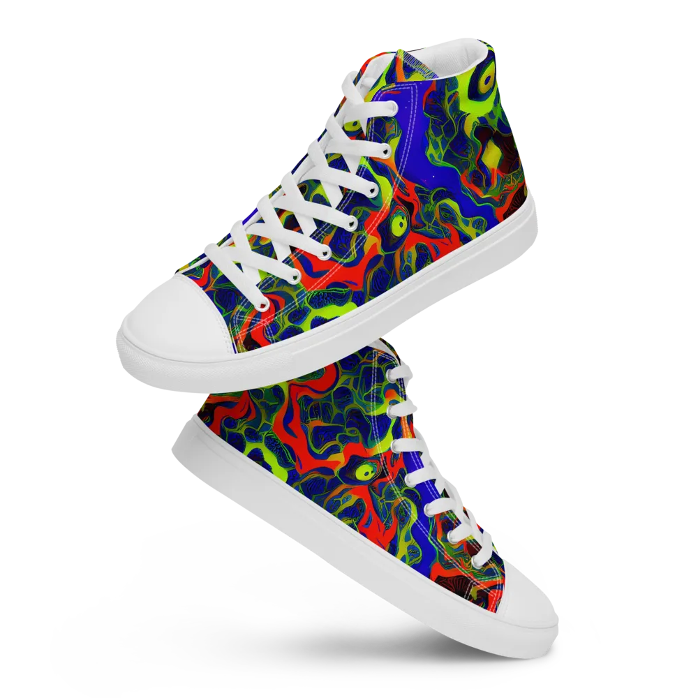 Lucid Static on Men's High Top Canvas Shoes — Front