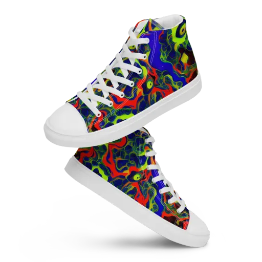 Lucid Static on a Men's High Top Canvas Shoes
