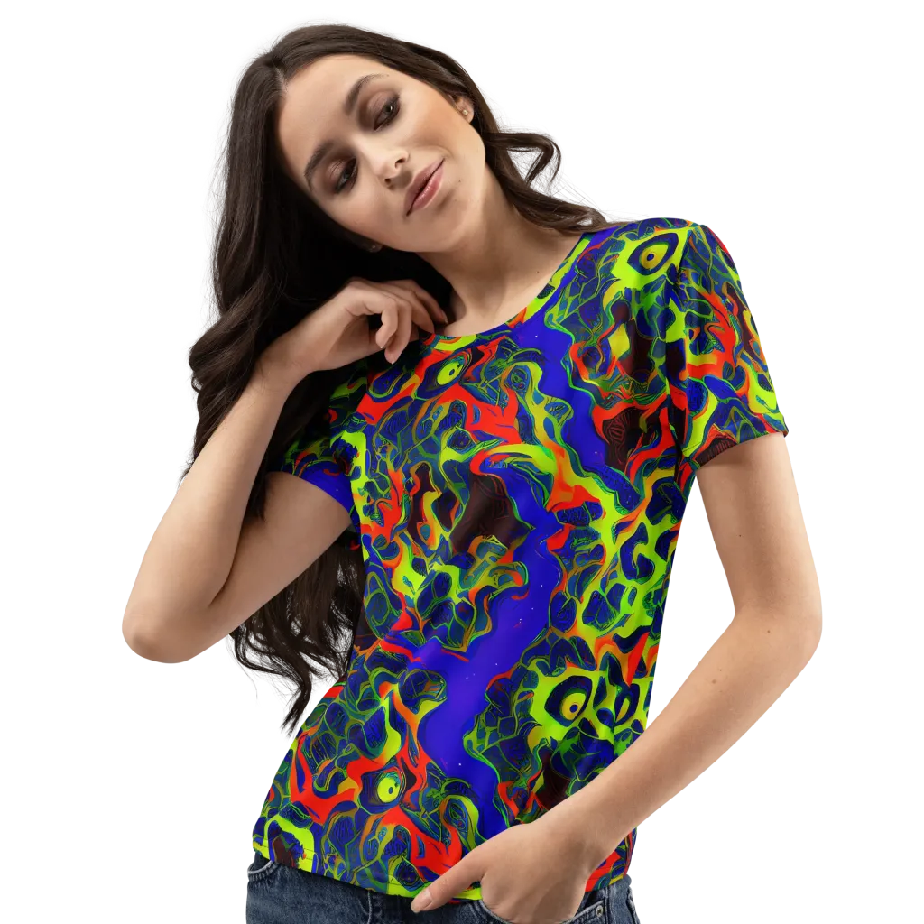 Lucid Static on Women's Crew Neck T-Shirt — Left Front