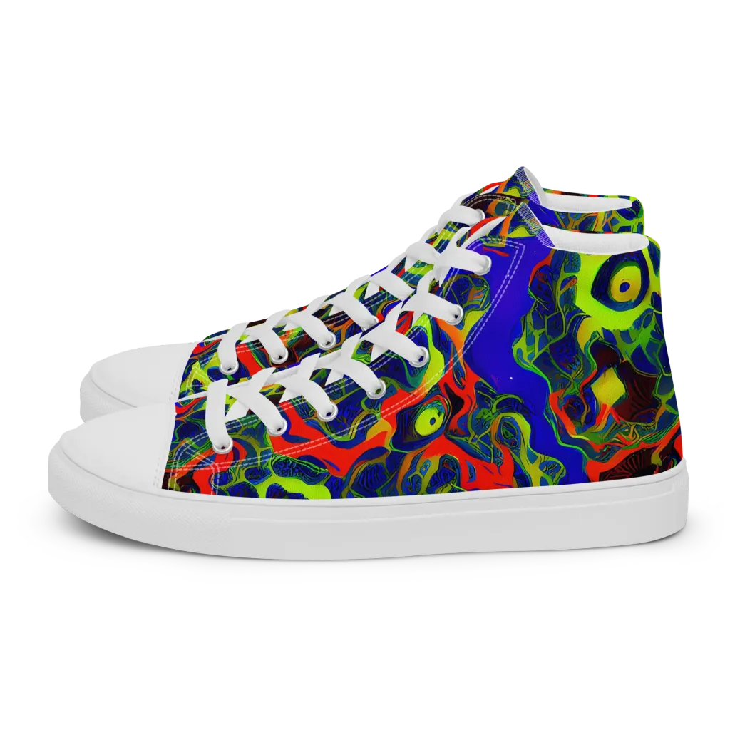 Lucid Static on Women's High Top Canvas Shoes — Left