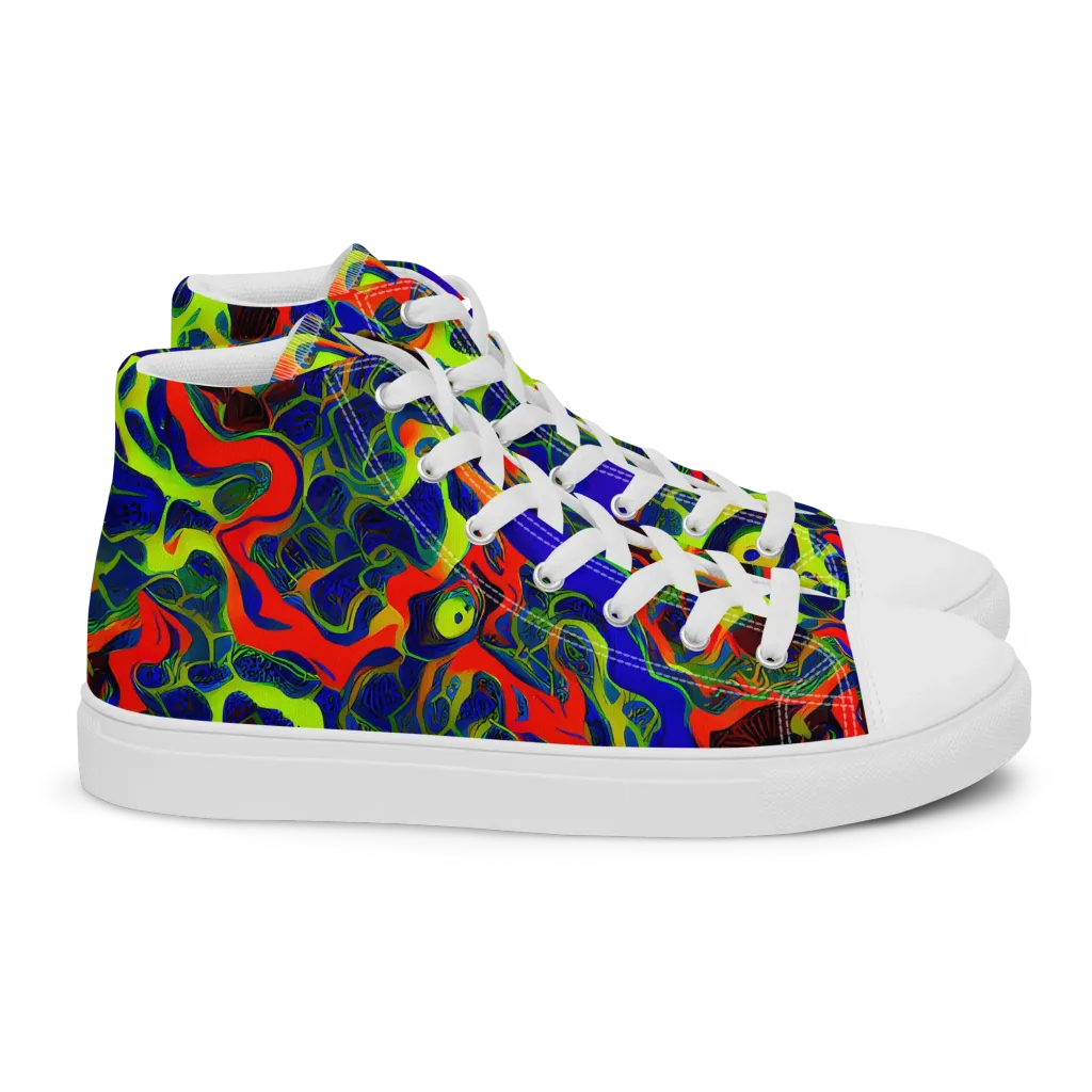 Lucid Static on Women's High Top Canvas Shoes — Right