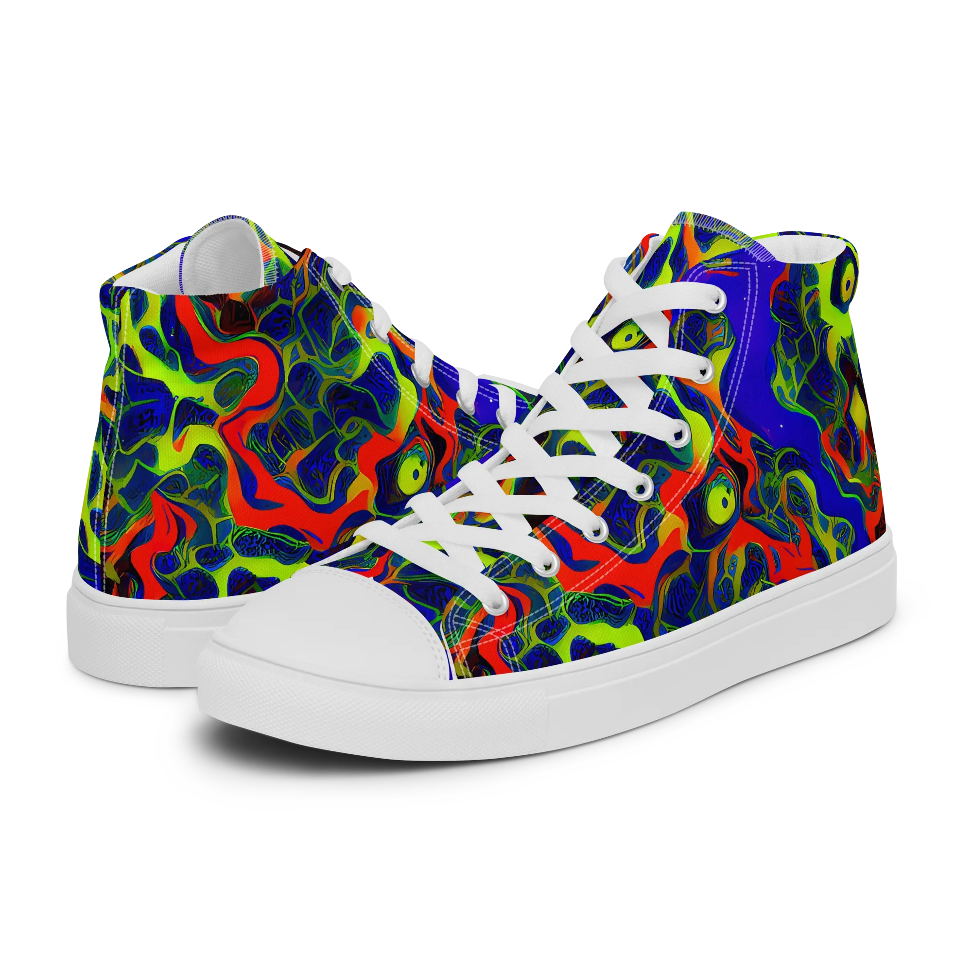 Lucid Static on Women's High Top Canvas Shoes — Left