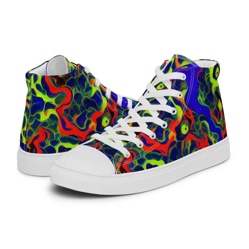 Lucid Static on a Women's High Top Canvas Shoes