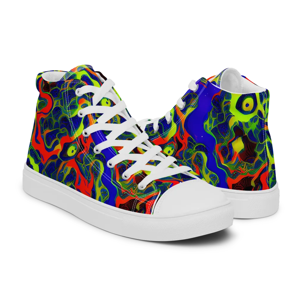 Lucid Static on Women's High Top Canvas Shoes — Right