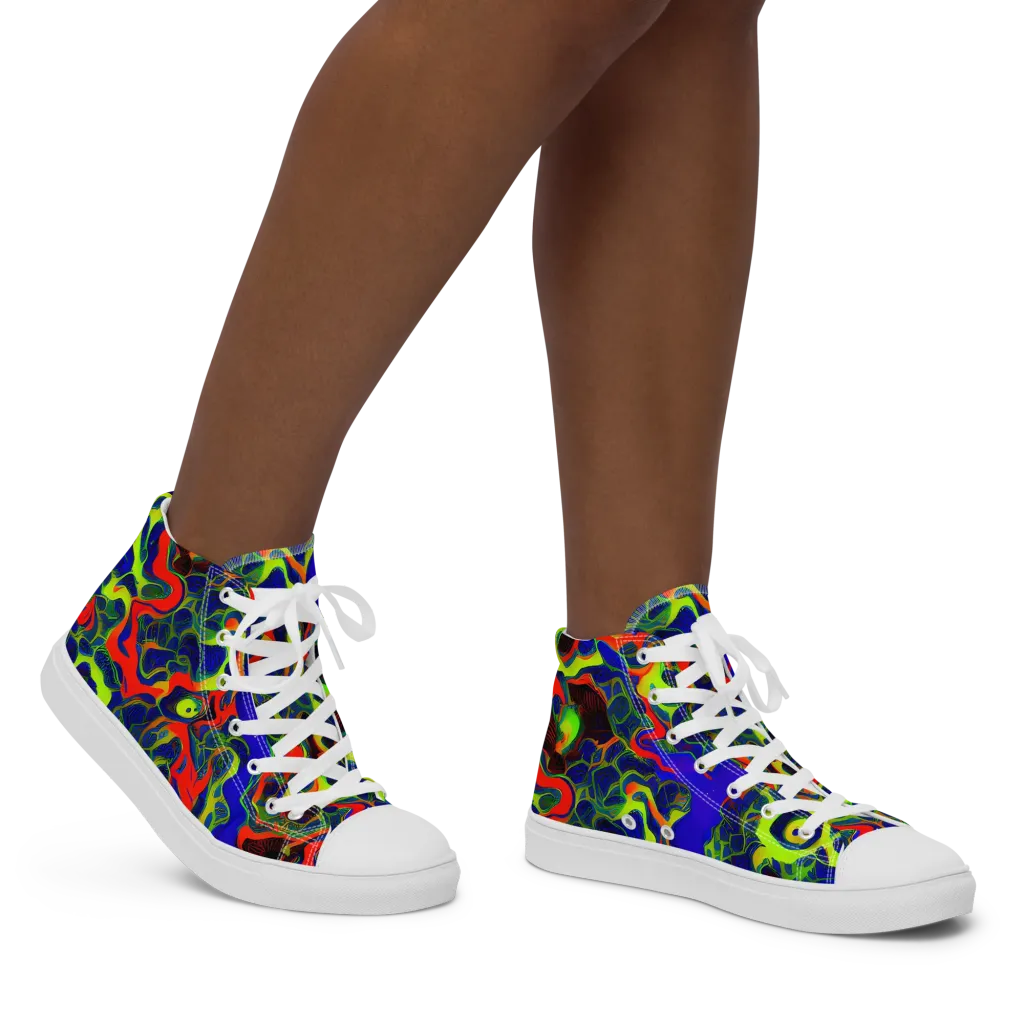 Lucid Static on Women's High Top Canvas Shoes — Right