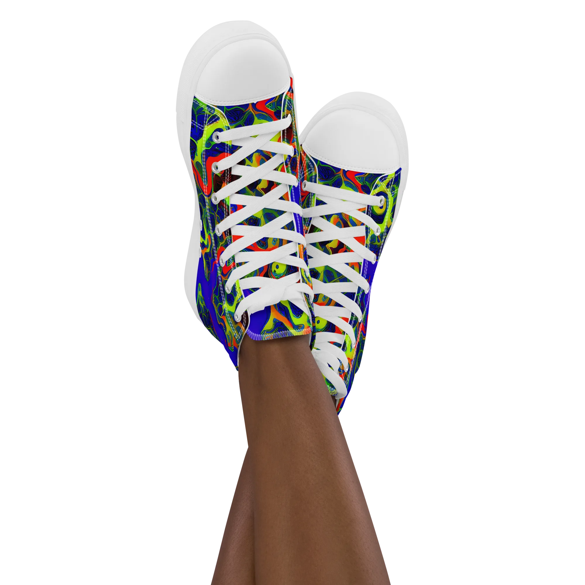 Lucid Static on Women's High Top Canvas Shoes — Front