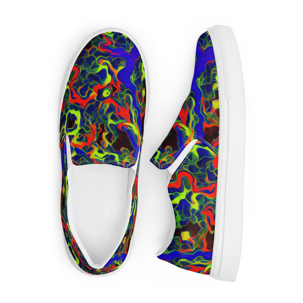 Lucid Static on Men's Slip-On Canvas Shoes — Front