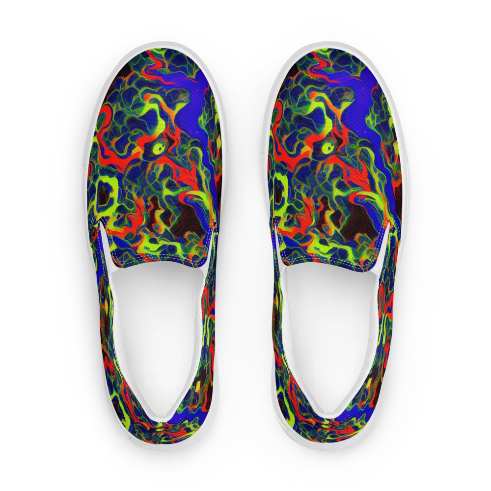 Lucid Static on Women's Slip-On Canvas Shoes — Front