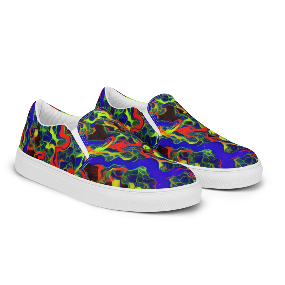 Lucid Static on Women's Slip-On Canvas Shoes — Right Front