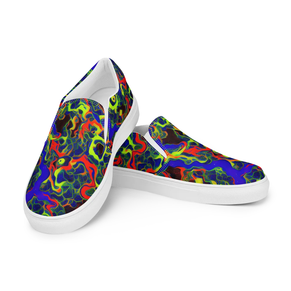 Lucid Static on Women's Slip-On Canvas Shoes — Left Front