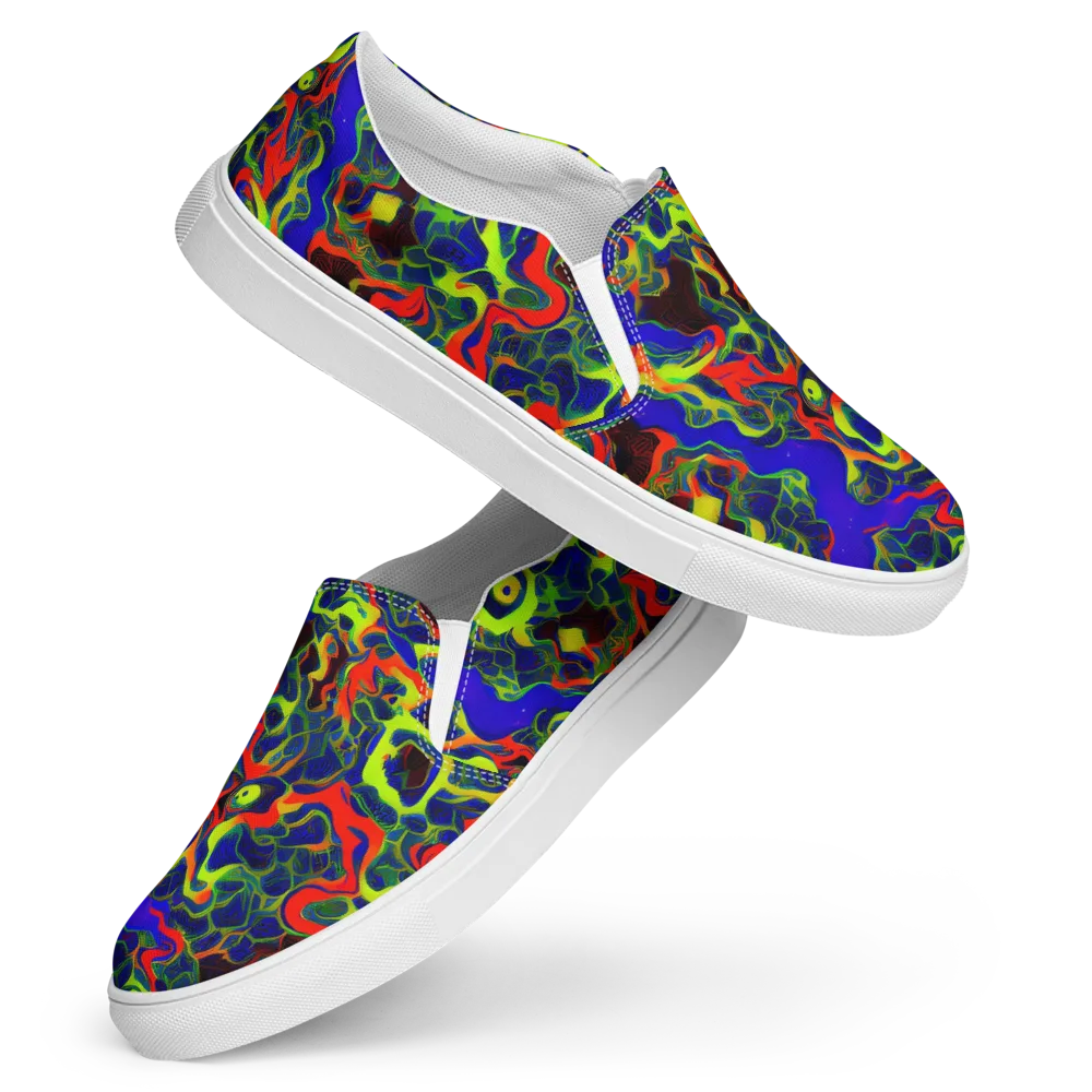 Lucid Static on Women's Slip-On Canvas Shoes — Front