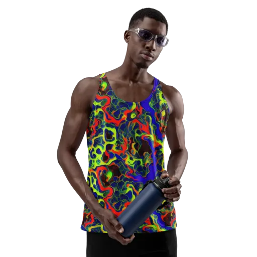 Lucid Static on a Men's Tank Top