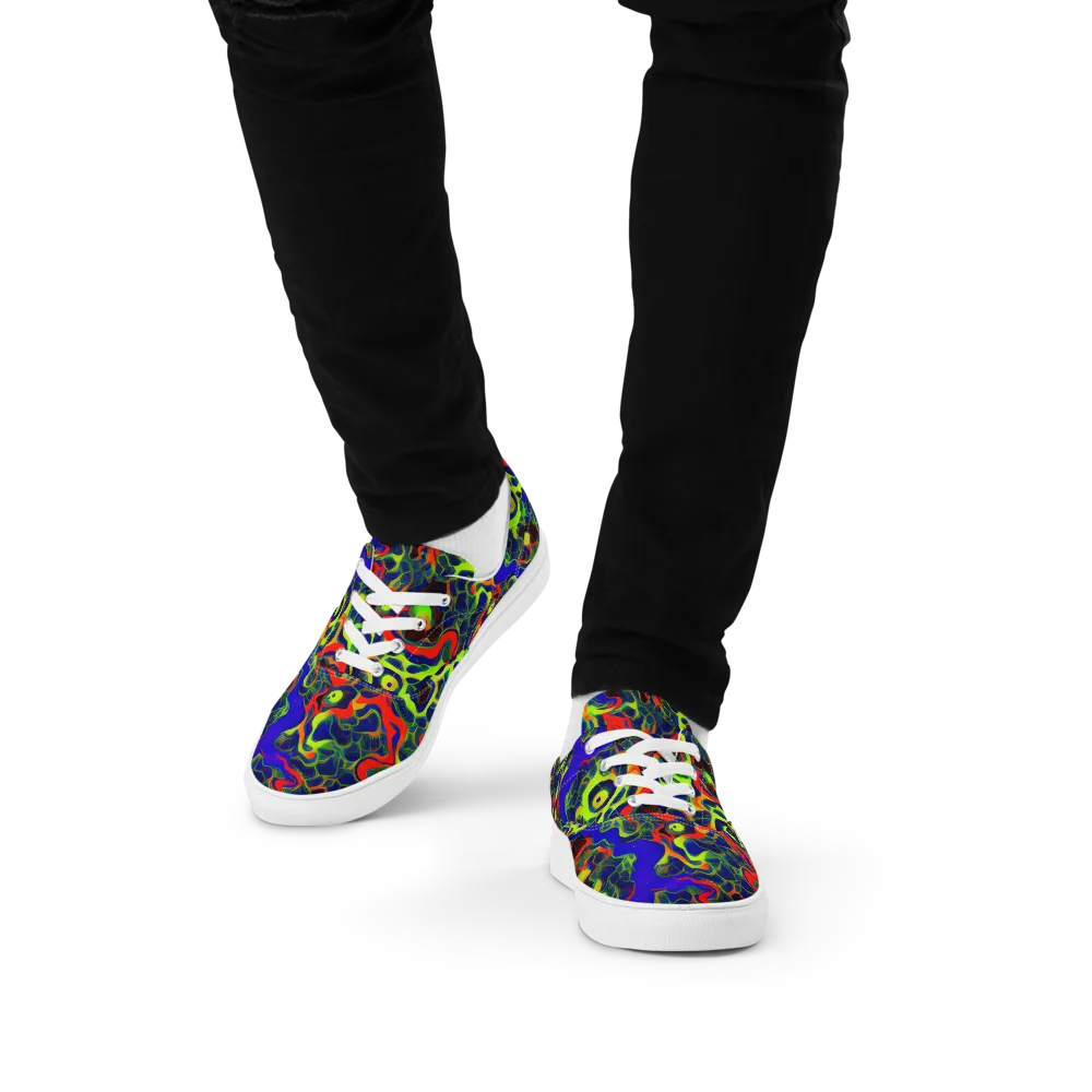 Lucid Static on Men's Lace-Up Canvas Shoes — Front