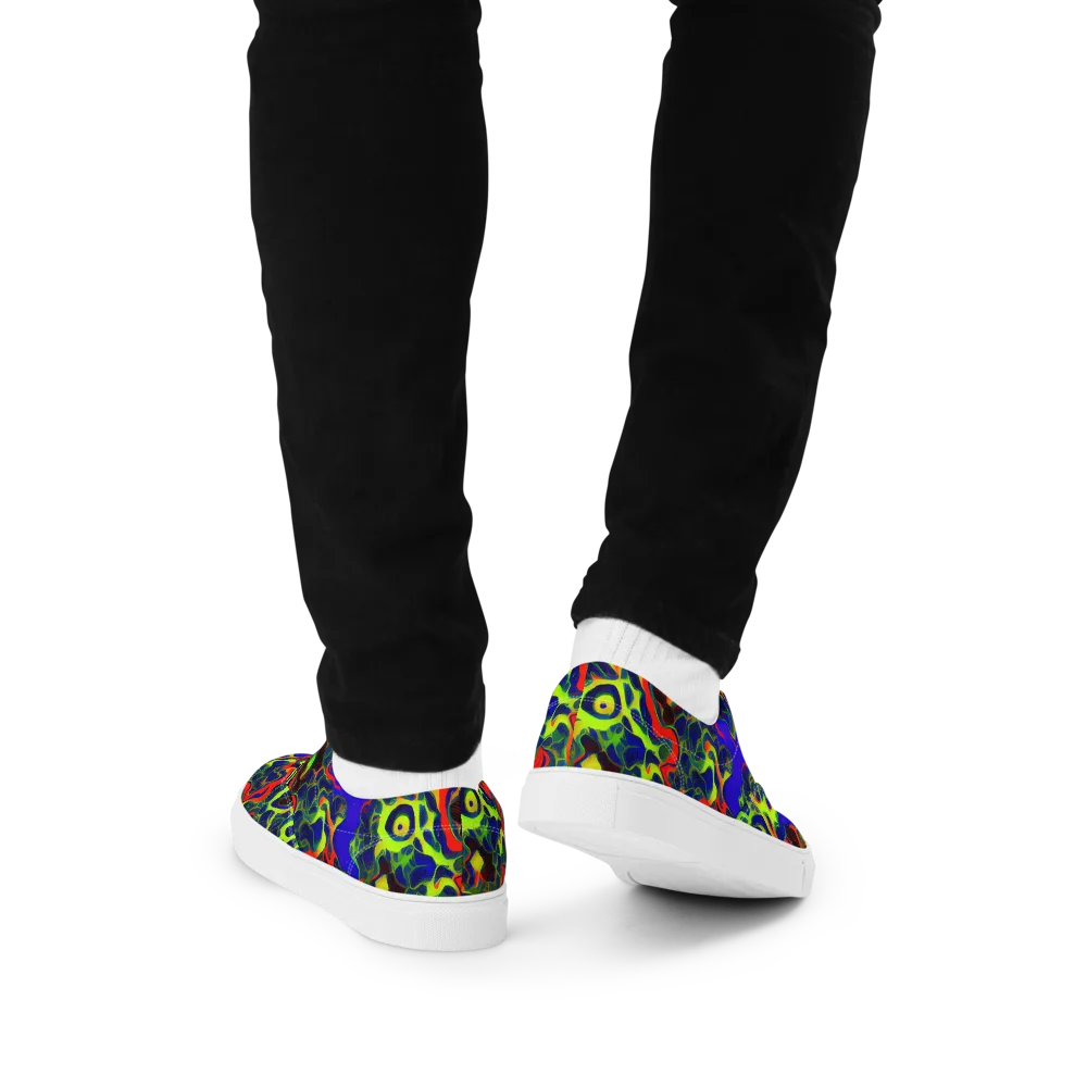 Lucid Static on Men's Lace-Up Canvas Shoes — Back