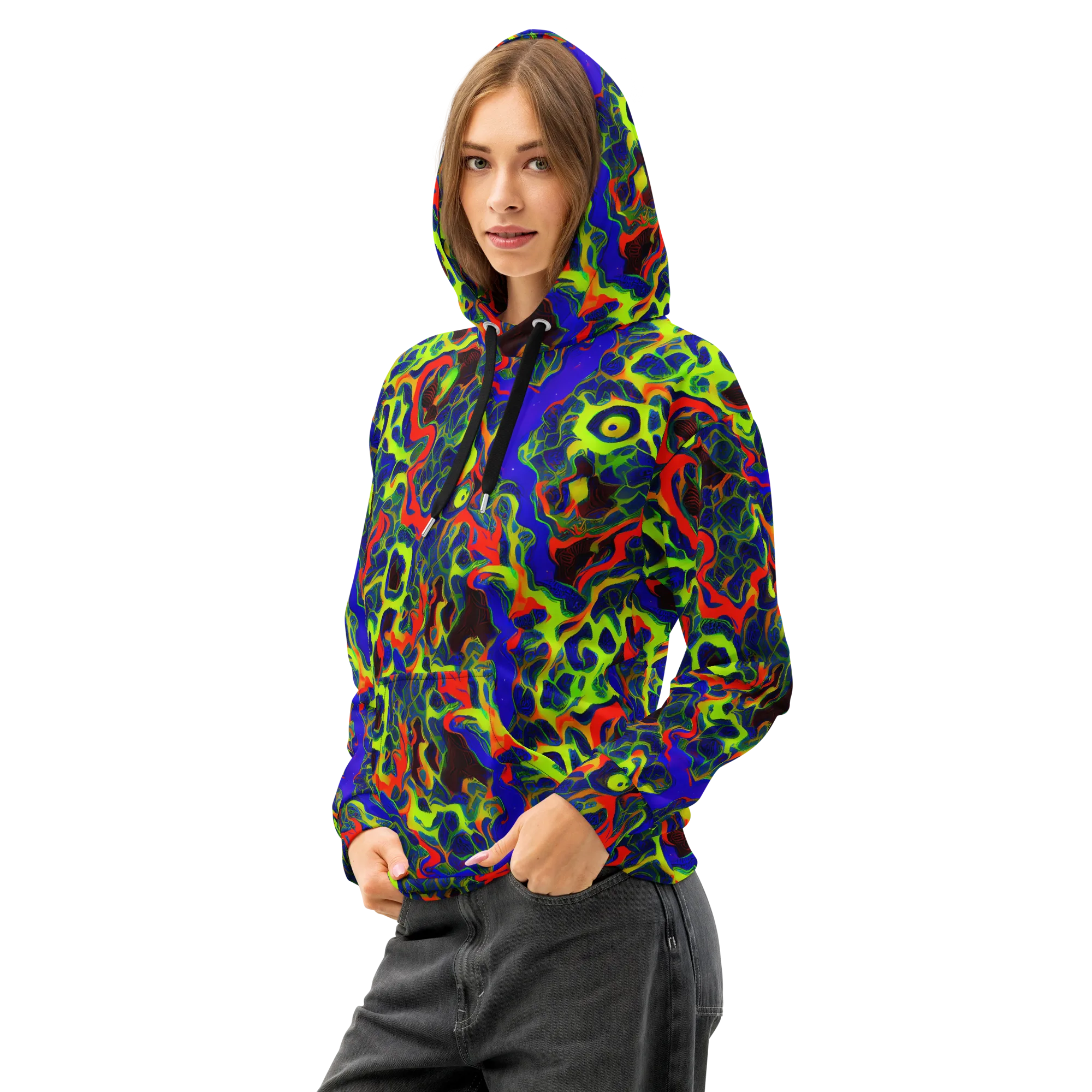 Lucid Static on Cotton Hoodie — Left Front