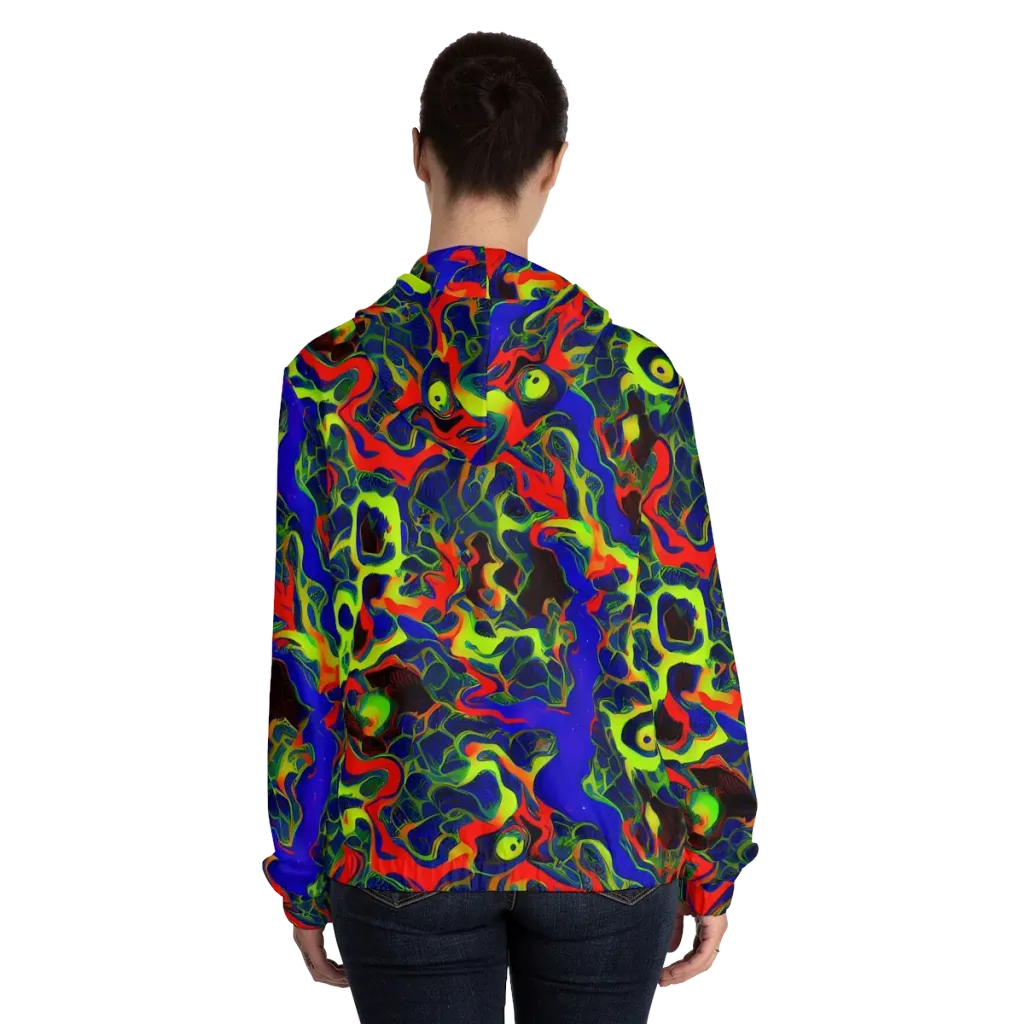 Lucid Static on Women's Full-Zip Hoodie — Back On Person