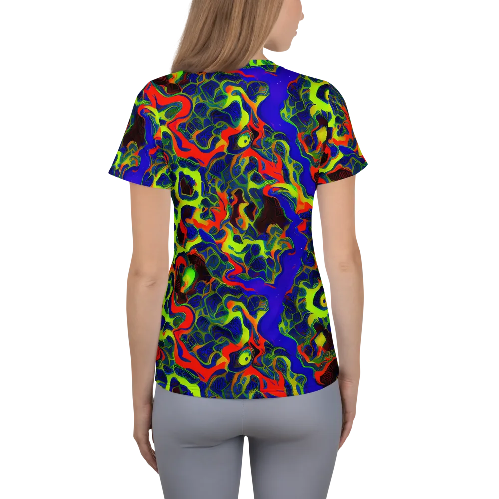 Lucid Static on Women's Athletic T-Shirt — Back