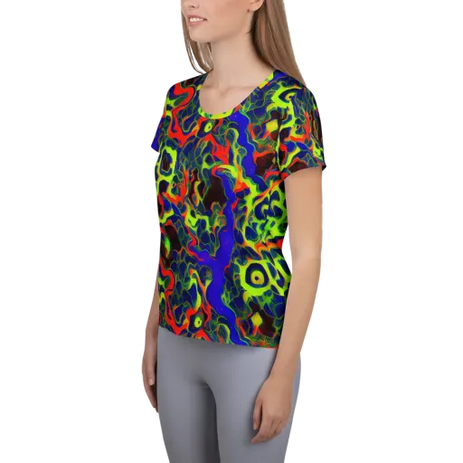 Lucid Static on a Women's Athletic T-Shirt