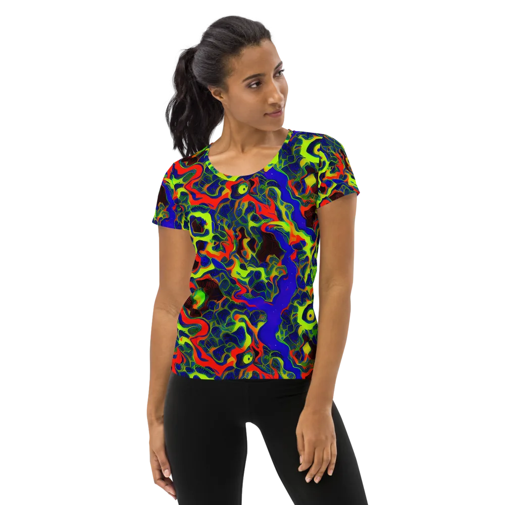 Lucid Static on Women's Athletic T-Shirt — Front