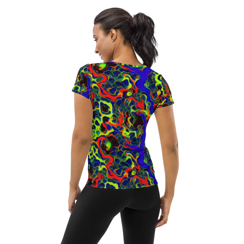 Lucid Static on Women's Athletic T-Shirt — Back