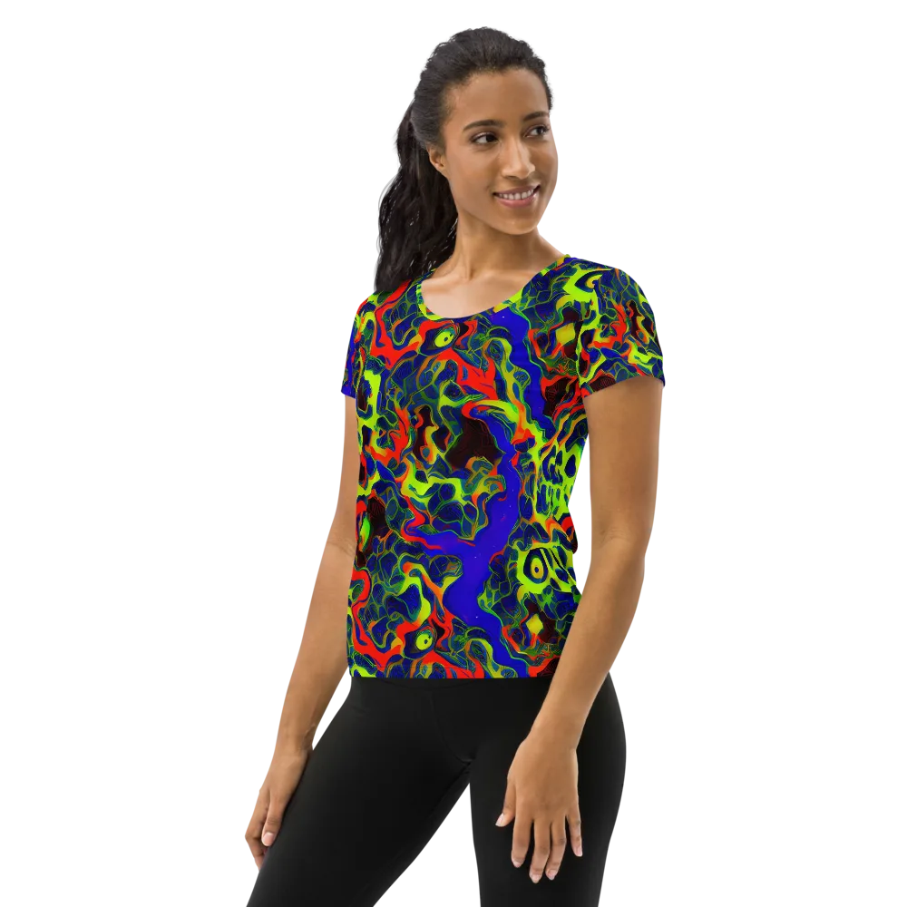 Lucid Static on Women's Athletic T-Shirt — Left