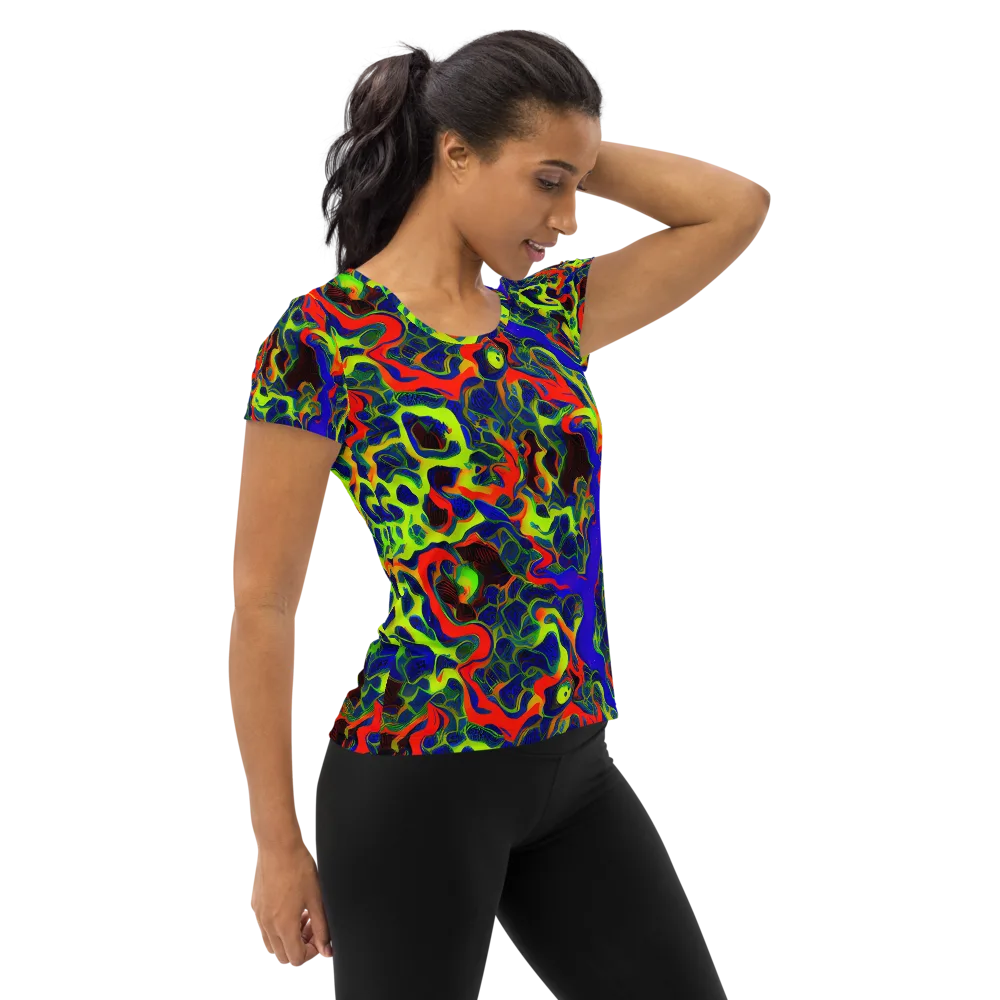 Lucid Static on Women's Athletic T-Shirt — Right