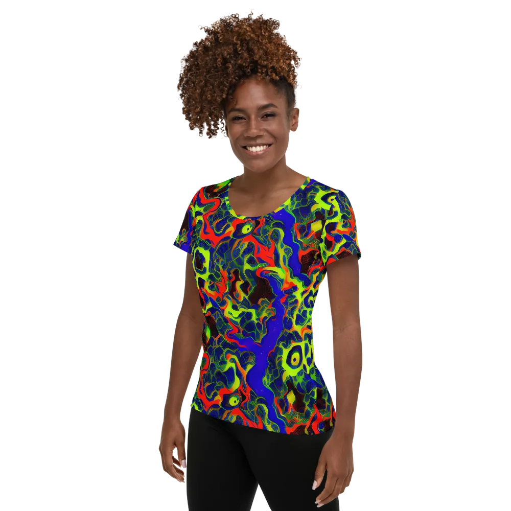 Lucid Static on Women's Athletic T-Shirt — Left