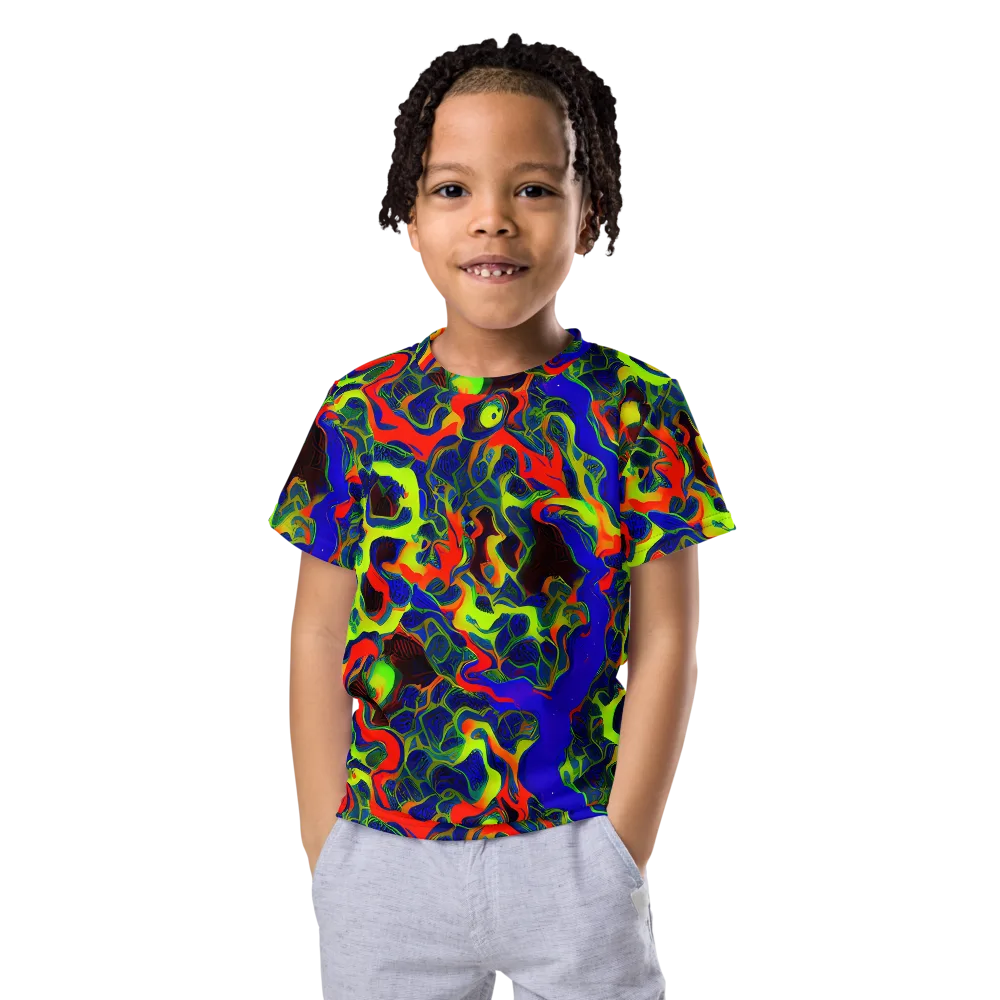 Lucid Static on Kids Crew Neck T-Shirt — Front