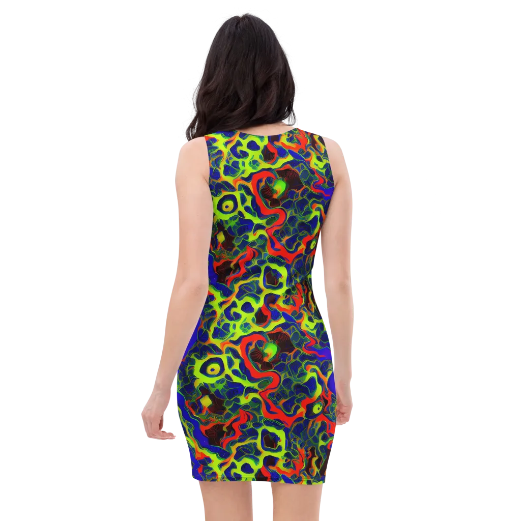 Lucid Static on Bodycon Dress — Back