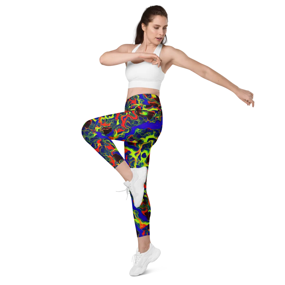 Lucid Static on Leggings with Pockets — Left Front