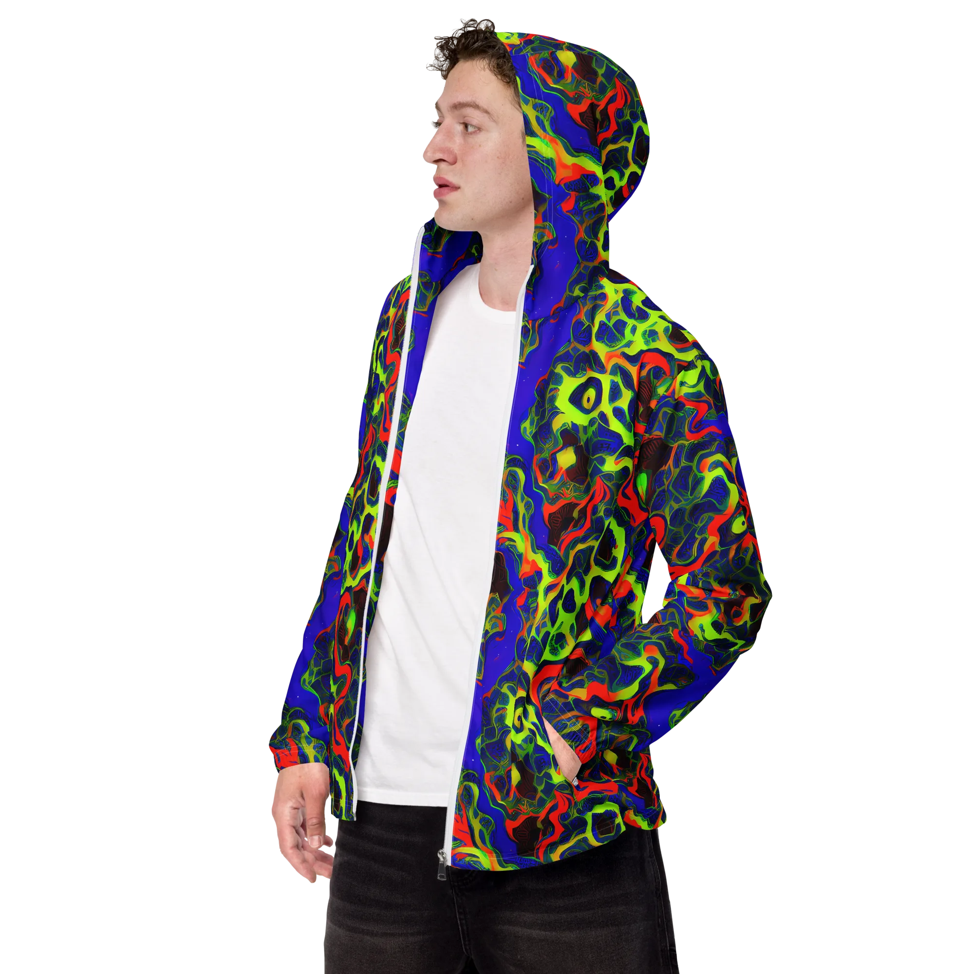Lucid Static on Men's Windbreaker — Left Front
