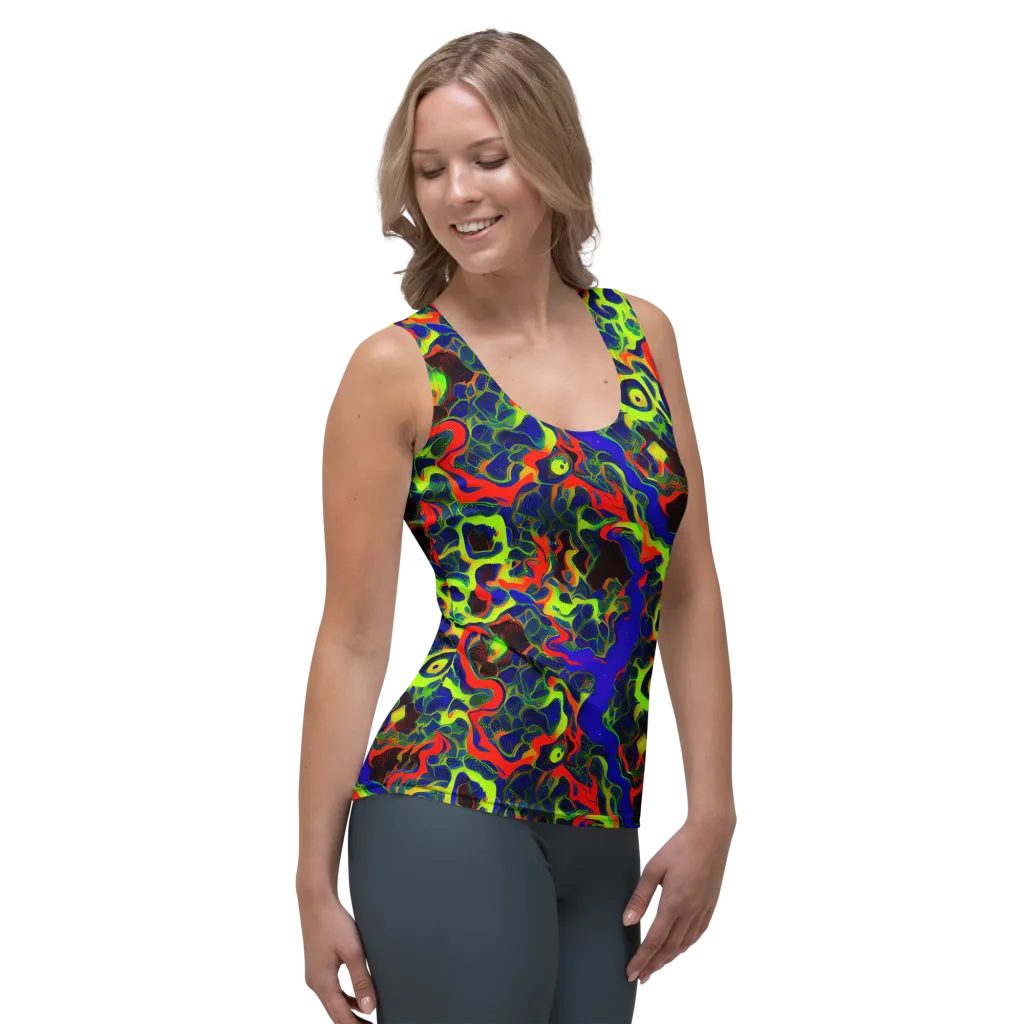 Lucid Static on Women's Tank Top — Right Front