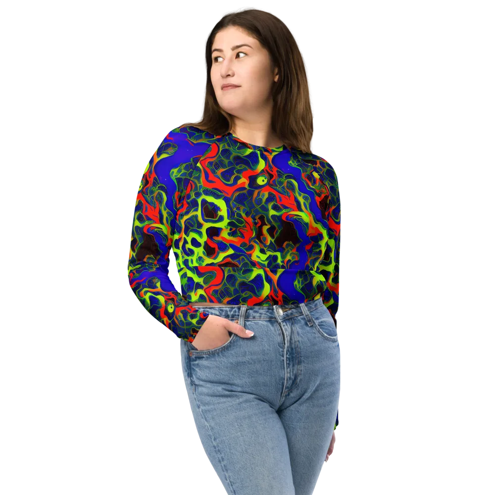 Lucid Static on Long Sleeve Crop Top — Front