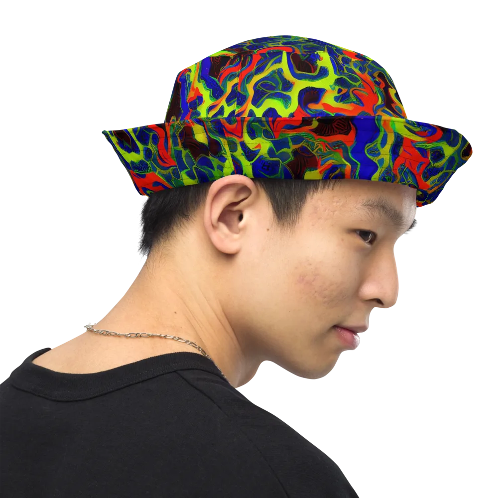 Lucid Static on Reversible Bucket Hat — Right Outside