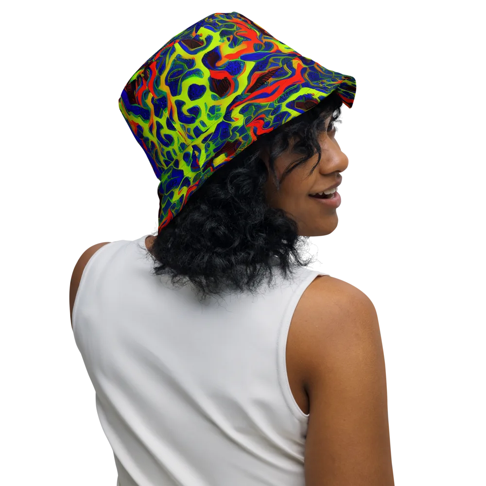 Lucid Static on Reversible Bucket Hat — Right Outside