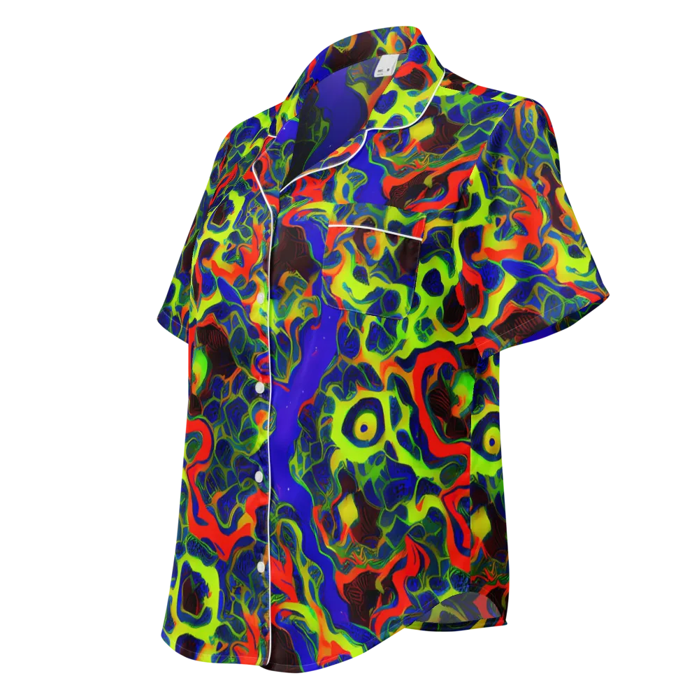 Lucid Static on Women's Short Sleeve Pajama Top — Left Front