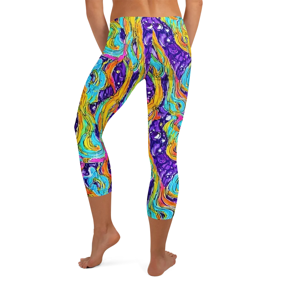 Radiant Frenzy on Capri Leggings — Back