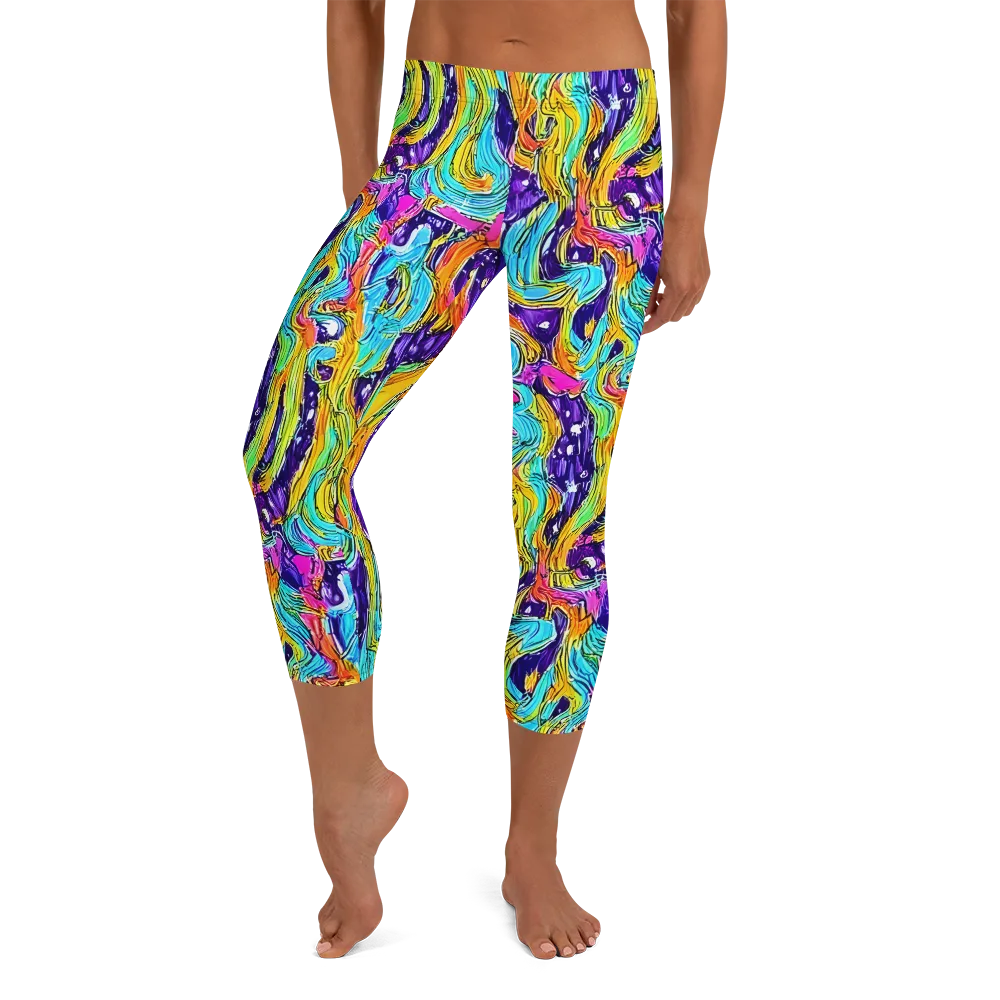 Radiant Frenzy on Capri Leggings — Front