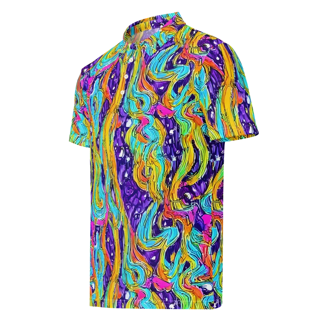 Radiant Frenzy on Men's Slim Fit Polo Shirt — Left Front