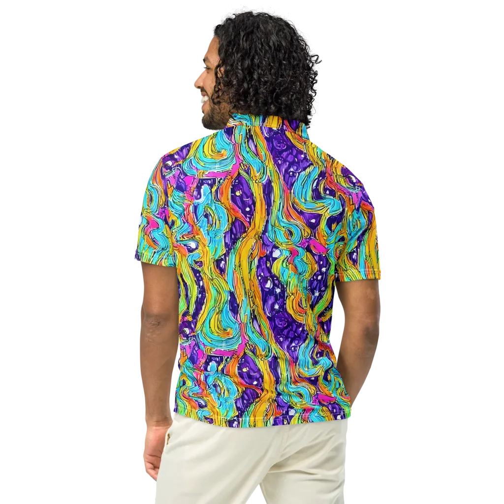 Radiant Frenzy on Men's Slim Fit Polo Shirt — Back