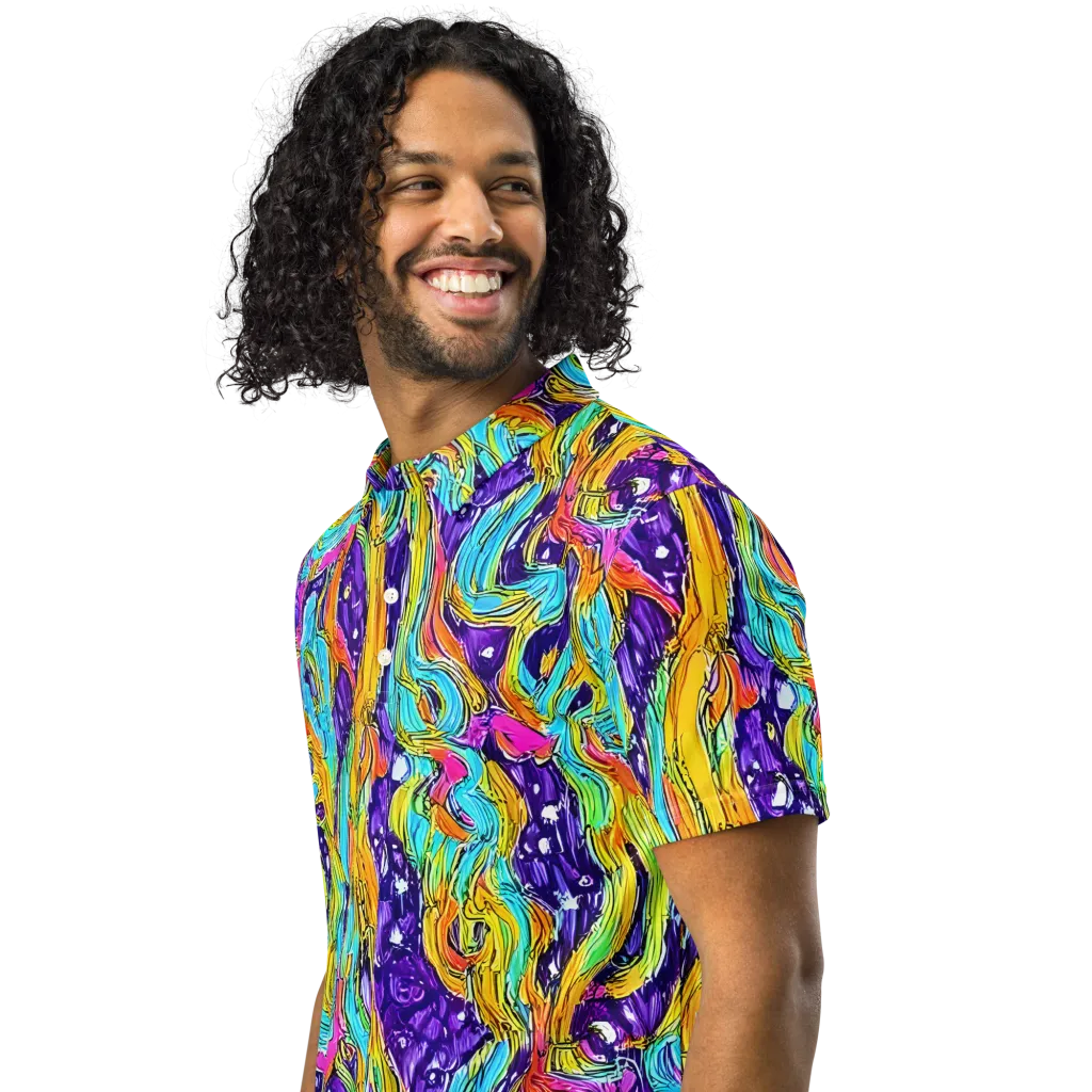 Radiant Frenzy on Men's Slim Fit Polo Shirt — Left Front