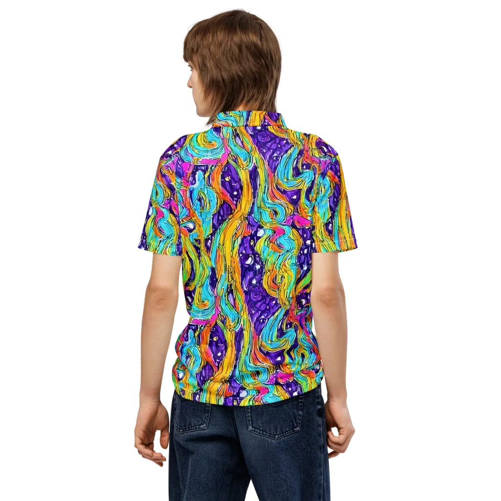 Radiant Frenzy on Men's Slim Fit Polo Shirt — Back