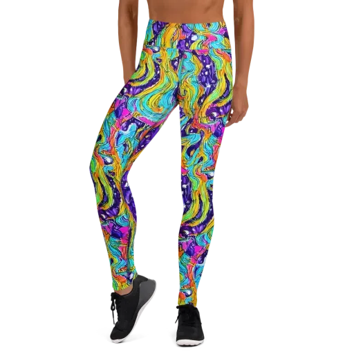 Radiant Frenzy on a Yoga Leggings