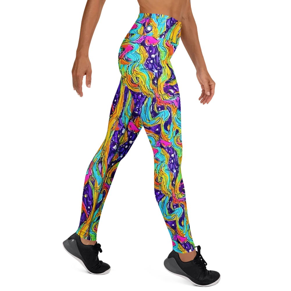 Radiant Frenzy on Yoga Leggings — Right